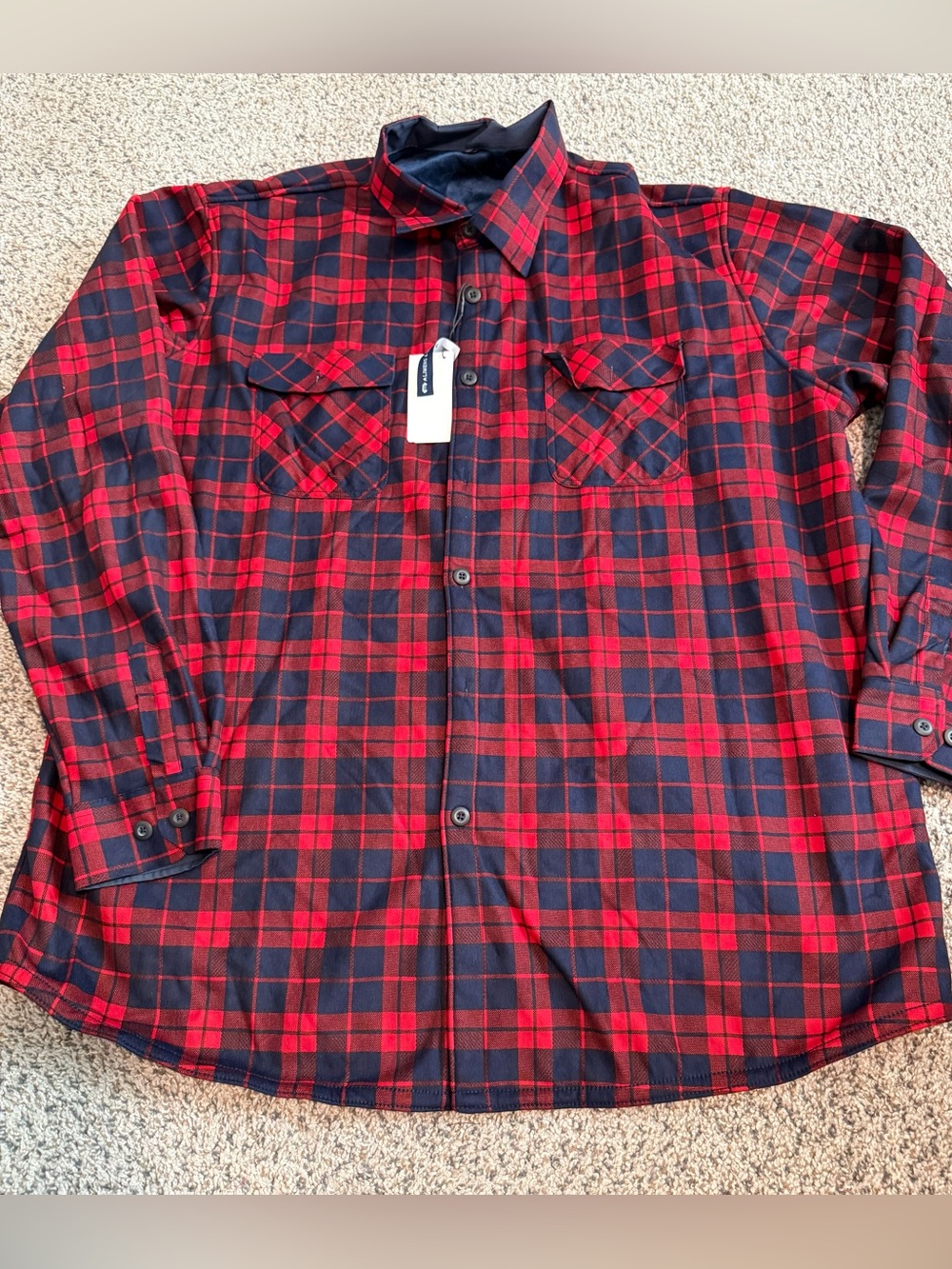 3XL NEW Alimens & Gentle Men's Button Shacket Long Sleeve Plaid Microfiber Big &